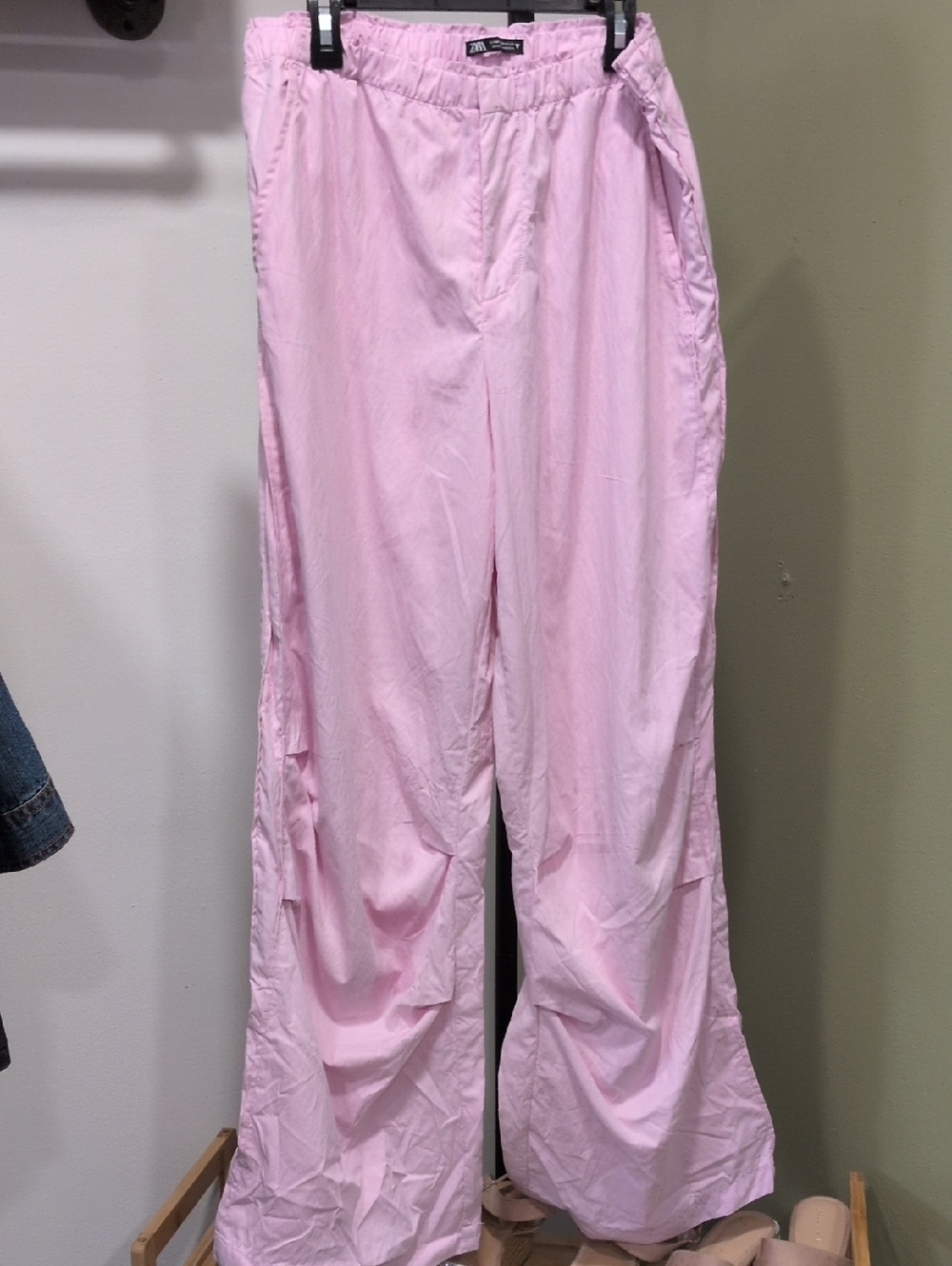 ZARA Pink Elastic Waist Pants (M)